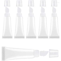 Storage Bottles 6pcs 5/10ml Mini Clear Soft Empty Lip Tubes Portable Travel Gloss Containers DIY Makeup Packaging Tools For Women/girl