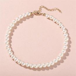 Pearl Necklace Choker Plain Simple Elegant Thickness 0 6 cm and 0 8 cm simple temperament fashion small fresh2520