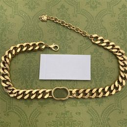 Mens Designer Necklace Collana With Box Fashion Jewelry For Woman Luxury Chains Party Neckwear Vintage Gold Necklaces Thick G Tige285T