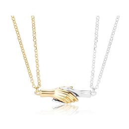 Pendant Necklaces 2PCS Simplicity Neclace Hand Necklace Gold Lover Couple Lady Girl Party Gift260m