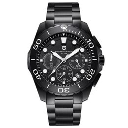 PAGANI DESIGN Watch Men Top Chronograph Stainless Steel Quartz Wristwatches 30M Water Resistant Male Clock315D