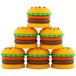 5ML Smoking Colorful Silicone Hamburger Storage Container Box Dry Herb Tobacco Wax Oil Rigs Pill Seal Stash Case Portable Innovative Jar Waterpipe Bubbler Holder