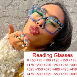 Sunglasses Fashion Women Oversized Square Reading Glasses For 2023 Gradient Plastic Brand Designer Female Eyeglasses Optical Eyewear