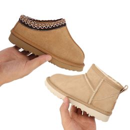 Crianças botas uggskids Tasman II Tazz Chinelos Bebê Castanha Slides Pele de Carneiro ugge Ultra Mini Bota de Neve Inverno Mules Lã Meninos Meninas Tornozelo Pele ug Botas Crianças Sapatos