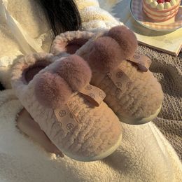 Slippers Hairball Leisure Time Female Keep Warm NonSlip Cute Soft Bottom Keep Warm Plush Shoes Slippers