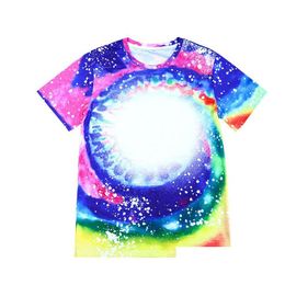 Party Favour Manufacturers New Polyester Custom 3D Digital Printing Heat Transfer Blank Short Sleeved Foreign Trade Wholesale T-Shirt D Dhkxy