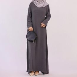 Ethnic Clothing Dubai Turkey Abaya Muslim Women Dress Oversized Long Sleeve Plain Ladies Robe Islamic Arab Daily Kaftans Elegant Slim