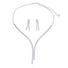 Necklace Earrings Set 1 Bridal Dress Up Long-lasting Heavy Dinner Cubic Zirconia Party Jewelry