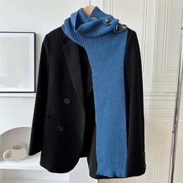 Scarves Warm Knit Scarf Winter Knitted Shawl With Lace-up Closure Women's Solid Color Neck Guard For A Stylish Cozy Look