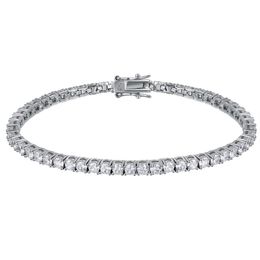 Real Solid 925 Silver 15-21cm Tennis Bracelet Jewellery Pave Full 3mm of 5A CZ Eternal Gift for Wife Fine Jewellery319t