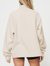 Women's Hoodies Womens Y2k Half Zip Sweatshirts Long Sleeve Fleece Pullover Oversized Casual Tops