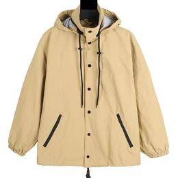 B Brand Jackets Back Logo Letter Waterproof Coat High Street Fashion Unisex Fashion Hooded Jacket