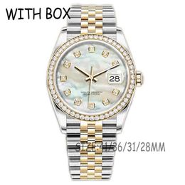 Mens Automatic Mechanical Watches 41 36 31 28MM diamond bezel Pearl face luminous waterproof gold watch montre de luxe dropshippin233I