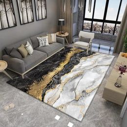 Carpets Nordic Light Luxury Marble Living Room Carpet Bedroom Art Abstract Bedside Carpets Kitchen Non-slip Balcony Study Rugs Porch Mat 230928