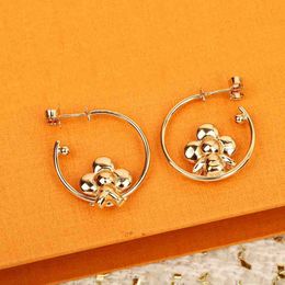 2023 Luxury quality Charm drop earring with doll shape design round design in 18k gold plated have stamp box PS4558A