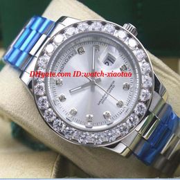 Luxury Watches Mens 18kt White Gold Bigger Diamond Automatic Fashion Brand Men's Watch Wristwatch210Q