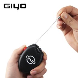 Bike Locks GIYO Mini Bicycle Cable Lock 3 Digit Combination Code Bike Lock 62cm Retractable Steel Wire for Luggage Ski Snowboard Stroller 231005