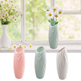 Vases White Plastic Vase For Flowers Unbreakable Modern Flower Pot Jewel Arrangement Decoration Ornament Unique Living Room
