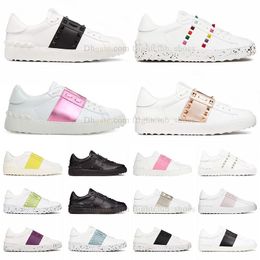 fashion casual Valentine's shoe canvas shoes classic men womens open sneakers black white blue silver red yellow rivets Italy ladies spikes low-top platform trainers