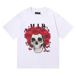 High Street Summer Designer T Shirt Men Women Fashion Skull Print Streetwear Hip Hop Oversize T-Shirts Men's Casual Cotton To286K