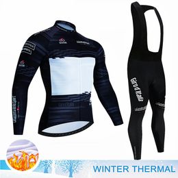 Cycling Jersey Sets Tour Of Italy Warm Winter Thermal Fleece Men Outdoor Riding MTB Ropa Ciclismo Bib Pants Set Clothing 230928