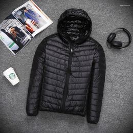 Men's Jackets 2023 Autumn Winter Lightweight Down Jacket Men Casual Slim Hooded Ultra-thin Warm Coat White Duck Windproof Parkas