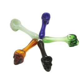 Headshop214 CSYC Y068 Glass Pipes About 4 Inches Colorful Tobacco Skull Bowl Spoon Smoking Pipe