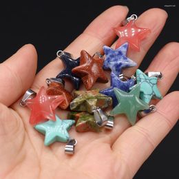 Pendant Necklaces Natural Stone Five-pointed Star Pendants Blue Sand Turquoises For Jewelry Making Diy Necklace Earring Women Party Gifts