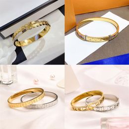 Bangle Bracelets Women Luxury Designer Bangles Jewelry Crystal 18K Gold Plated 925 Silver Plated Stainless steel Bracelet Lovers G3074