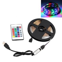 Strips 5V LED Strip Lights RGB PC SMD2835 1M 2M 3M 4M 5M USB Infrared Control Flexible Lamp Tape Diode TV Decorative For Rooms268A