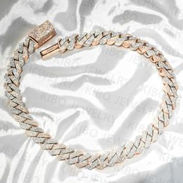 necklace moissanite chain iced out two tone vvs sterlingsier rose gold plated big huge 18mm cuban link