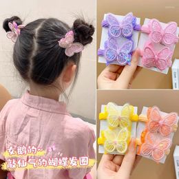 Hair Accessories Children's Sweet Candy Colour Bow Knot Headwear Girls' Super Immortal High Elastic Headrope Ornament Tie Headband