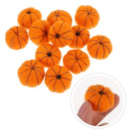 Decorative Flowers 12 Pcs Wool Felt Pumpkin Christmas Decoration Hanging Ornament Halloween Tags Garland Autumn Pendant Fall Decorations