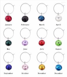 Pendant Necklaces 60pcs/Lot Wine Charms Goblet Champagne Glass Birthstone Cup Centrepieces Accessories Party Supplies Wedding Decoration