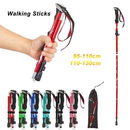 Trekking Poles Outdoor Trekking Pole Unisex Camping Hiking Walking Stick 5-Section Anti Shock Trekking Poles Ski Sports Portable Walking Sticks 231005