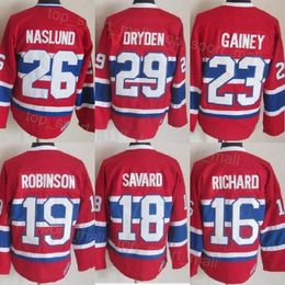 Men Retro Hockey 16 Henri Richard Jersey Retire 18 Serge Savard 19 Larry Robinson 23 Bob Gainey 26 Mats Naslund 11 Brendan Gallagher 31 Carey Price Vintage CCM Team