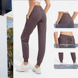 Active Pants Al Autumn And Winter Women's Yoga High Waist Slim Tie Feet Sports Fitness Capris