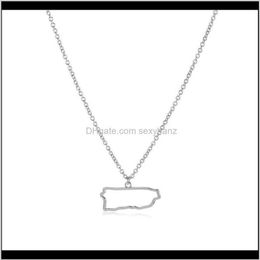 Pendant & Pendants Jewellery Drop Delivery 2021 10Pcs Tiny North America Caribbean Rico Map Necklace Outline Country State City Isla234v