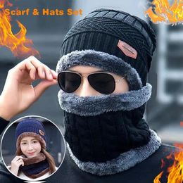 Cycling Caps Masks Winter Fleece Scarf Hats Thicken Plush Warm Beanies Wool Knit Caps Men Women Outdoor Cycling Ski Cold Protection Neck Mask Hat 231005