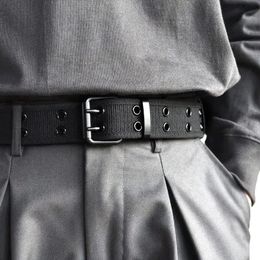 Other Fashion Accessories 2023 Men s Double Row Needle Buckle Woven Belt Women s Leisure Sports Outdoor Work 231005