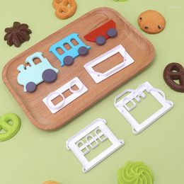 Baking Moulds 2/4Pcs Little Train Cookie Cutter Baby Shower Party Kids Birthday Mould Fondant Biscuit Cake Decorating Tools