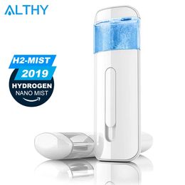 Steamer ALTHY Portable Hydrogen Water Nano Mist Generator Steamer Face Moisturizing Beauty Instrument Atomization Spray 230928