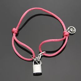 Charming Multicolor Lock Cotton Rope Bracelet Designer Fashion Luxury Bracelets Exquisite Jewellery for Men and Women