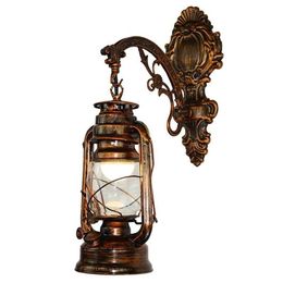 Vintage LED Wall Lamp Barn Lantern Retro Kerosene Wall Light European Antique Style245D