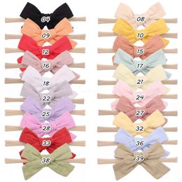 Korean children's hair accessories idyllic fabric bow hair band vibrato baby soft elastic nylon headband