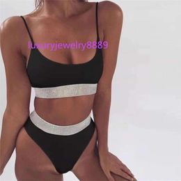 Shiny Diamonds Bra Brief Set Women Sexy Push Up Bra Panty Two Piece Sets Summer Beach Outfits Lady Underwear Set Lingerie Sets Y200415