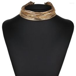 Choker Most Women Jewellery Accessories Punk Gold&Silver Colour Multi Layer Alloy Chain Women's Necklace For Party Gift