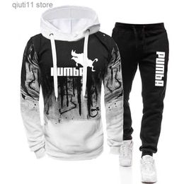 Men's Tracksuits 2023 Hot Sale Mens New Tracksuit Hoodies and Black Sweatpants High Quality Male Dialy Casual Sports Jogging Set Autumn Outfits T231005