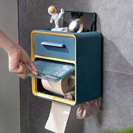 Toilet Paper Holders Waterproof Toilet Paper Holder Plastic Paper Towels Holder Wall Mounted Bathroom Shelf Storage Box Portable Toilet Roll Holder 230927
