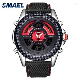 Wristwatches Sport Quartz Men SMAEL Electronic Cool Alloy Watch Big Dial Waterproof Watches 1369 Luminous